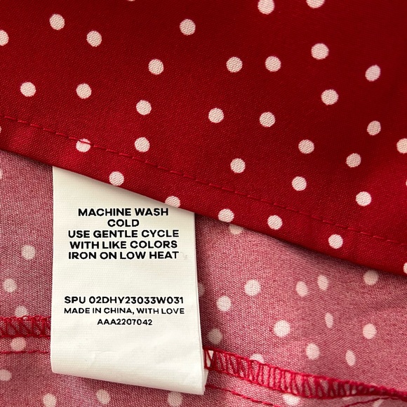 Red Polka Dot Ruched Sweetheart Bodice Ruffle Tiered Midi Dress 12/L  NWT - Picture 8 of 9